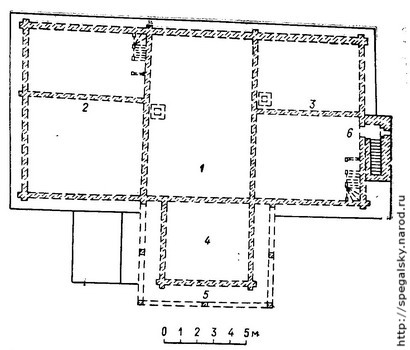 Рис.19-а. План первого этажа хором над палатами. Реконструкция.