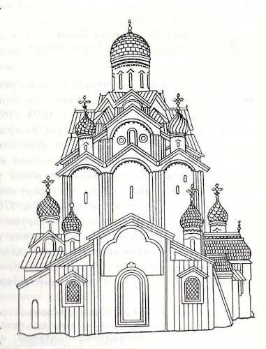 Троицкий собор по рисунку XVII века