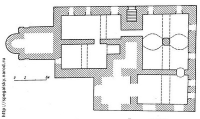 Рис.3. Трапезная Снетогорского монастыря. План второго этажа.