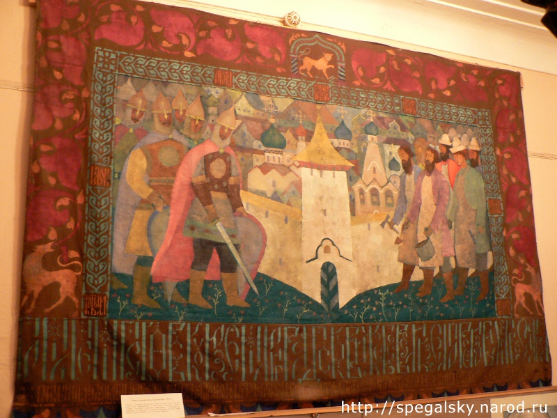 Декоративное панно Встреча псковских каменщиков и воинов у стен древнего города