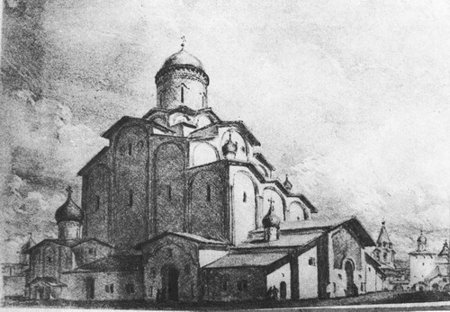 Рисунки из блокадной серии ПО ПСКОВУ XVII ВЕКА. Троицкий собор